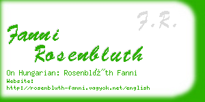 fanni rosenbluth business card